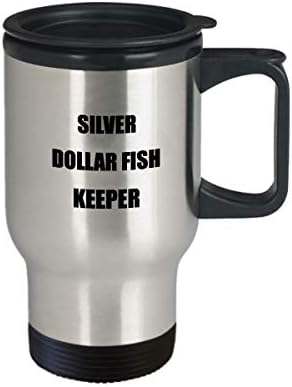 Canerante de viagem isolada para peixes em dólar de prata - Presente de capa de café com peixe engraçado para homens e mulheres amantes de animais de estimação