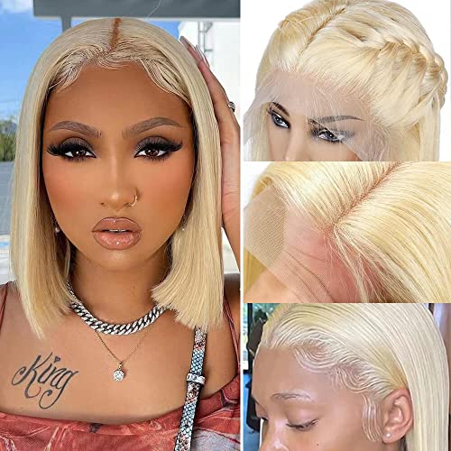 Dyenner 613 Loiro Bob Wig Human Human Hair Pré -arrancou nós branqueados com cabelos de bebê 13x5x22 Virgem brasileira