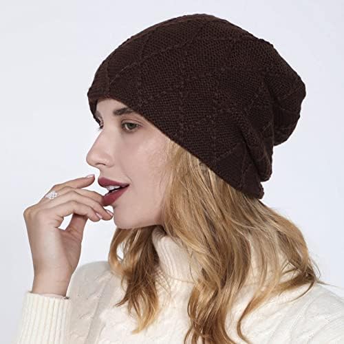 2022 Modelos femininos Winter Warm agulha de tricô de lã Cap de lã de chapéu de chapéu de tricô