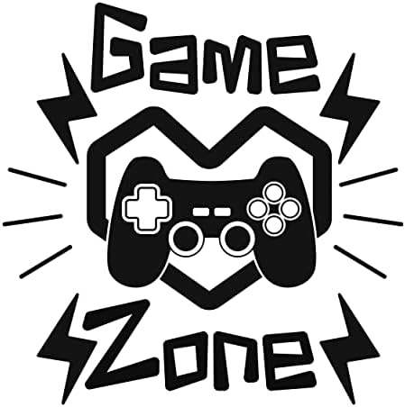 Decoração de parede do jogador - Nome personalizado Zona de jogo Decalque de vinil - videogame adesivo de parede - Nome personalizado Decoração da sala de jogos para meninos - Decalque de parede Sala de crianças 46x46