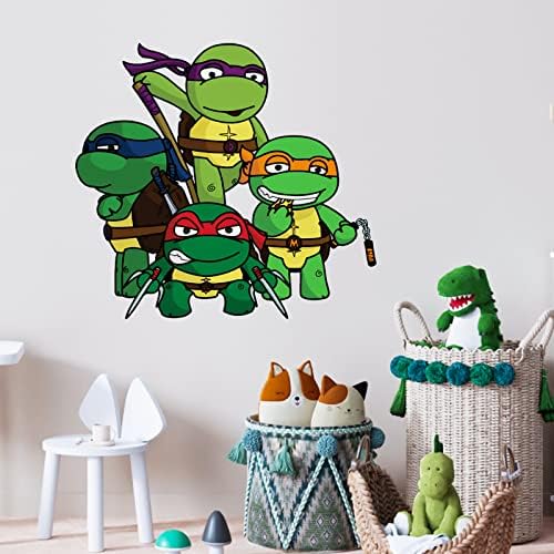 Decalques de tartaruga de vinil de vinil removível Decalques de parede Ninja Decalques de parede de parede para crianças