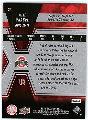 2014 Upper Deck SPX 24 Mike Vrabel NFL Futebol Card NM-MT
