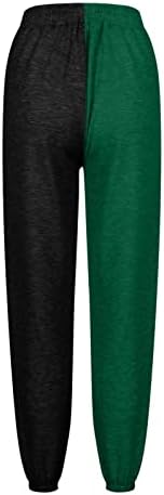 Jorasa Womens Sortpante, calça colorida Bloco de colorido Cantura elástica Coloque as calças de calça de calça de alta