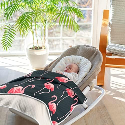 Cataku Pink Flamingos Bird Baby Blain para meninos Meninas Cotores de algodão Cabeças Cama Planejando macio macio recebimento de bebê para carrinho de berço 30 x 40