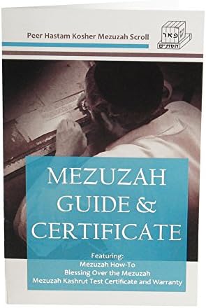 Peer Hastam Mezuzah Scroll Sephardi Versão de Israel, kosher com certificado - tamanho 2.8