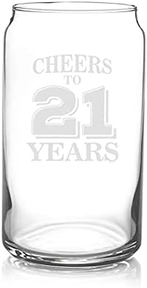 Veracco aplaude a 21 anos vinte e vinte cerveja de cerveja Glass de 21º presente de aniversário para ele ela