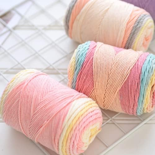 Fios de tvlar para tricô e crochê segmento de arco -íris tingido YARN 5 Strand lã Diy made made