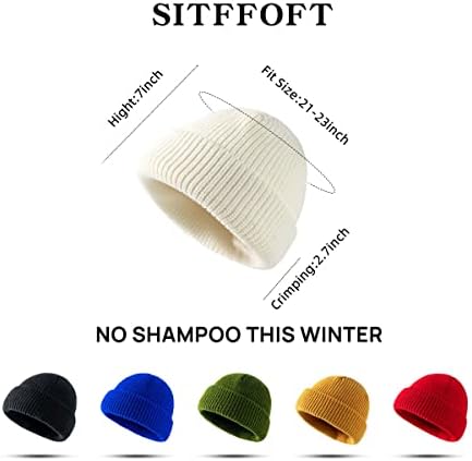 Chapéus de gorro sitffeft para homens mulheres inverno quente com nervura macia com nervuras malhas de malhas de
