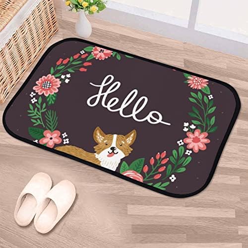 Vantaso Bath Bath Door Tapete Hello Hello Spring Cão de cachorro Non Slip Dootmat Tapetes de entrada para a porta da sala de estar