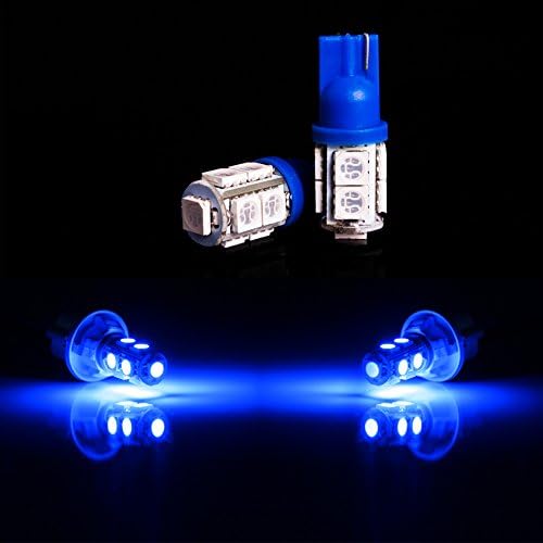TGP T15 Blue 9 LED SMD 5050 Wedge Reverse/Backup Bulbs Par de 2007-2009 compatível com Pontiac G5