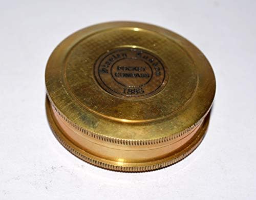 Anaviya Handicrafts Antique Vintage Brass Compass marítimo Poema de bolso bússola/2 polegadas/caminhada escalada
