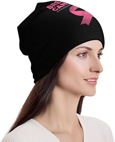 Mês da conscientização sobre câncer de mama Cap de gorro macio quente tampa de tampa de tampa de caveira completa para unissex