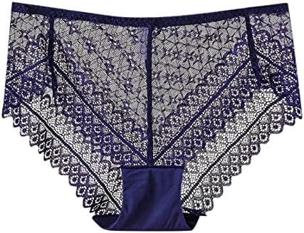 Calcinha jovem para mulheres plus size brikes feminina confortável e brincalhona cintura alta esbelta G-strings e simpatia azul