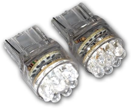 Tuningpros ledrsm-t20-r15 marcadores laterais laterais lâmpadas LED BULBS T20 CUDELA, 15 LED RED 2-PC Set