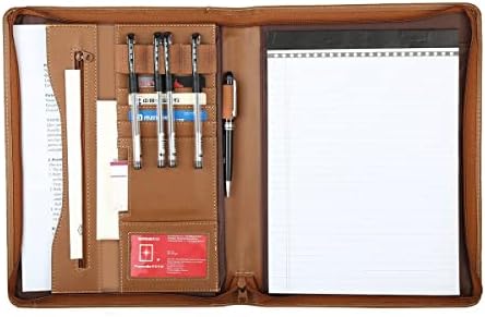Pasta de negócios de portfólio de leatherio padfolio A4 Writing Pad Document Organizer for Men Women School Office Conference Notepad Clip Boards