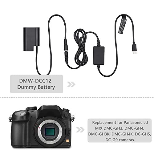 XIXIAN PD USB TIPO C Tipo-C para DMW-DCC12 Dummy Battery DC Couplner DMW-BLF19 Substituição para Lumix DMC-GH3 DMC-GH4 DMC-GH3K DMC-GH4K