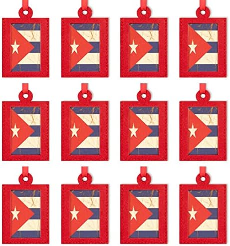 Bandeira de cuba em papel amassado mini ornamentos de moldura de imagem de christmas sentidos em molduras para festas para