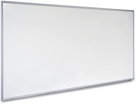 Placa de marcador de apagamento seco universal, melamina, 72 x 48, quadro de alumínio prateado