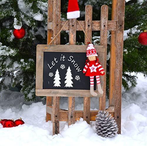 Yeajon 25pcs pequenos estênceis de Natal de 3x3 polegadas para pintura em fatia de madeira, tecido, papel, janelas, cartões, ornamentos de Natal DIY, modelos de desenho de Feliz Natal e Papai Noel reutilizados
