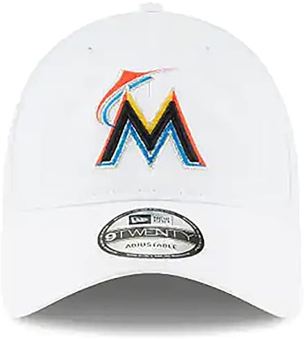 Nova era Miami Marlins perfurou pivô 9TWE CHAT AJUSTÁVEL BRANCO