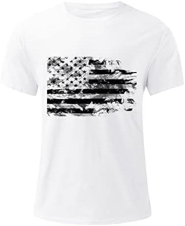 BMISEGM Summer Mens Workout Shirts Mens Independence Day Band