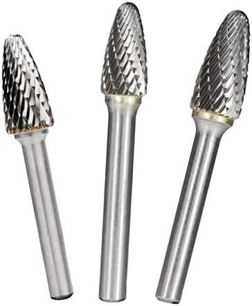 Zaahh Arquivos rotativos de 6 mm Corte duplo Burrs rotativos E/F Babas de carboneto de estilo para Dremel Rotário Ferramenta