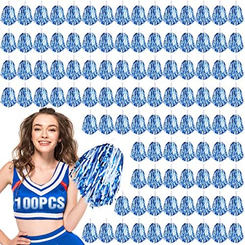 100pcs pom pom pom pom com baton manusear líder de torcida pompom fomer pom pom pom 30g aplauder squad flores para crianças adultos