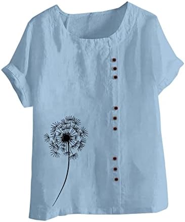 Mulheres 2023 Blouses de verão Camisas casuais camisetas de manga curta Camiseta de camiseta gráfica camisetas