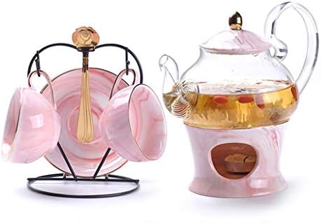 Conjunto de chá de porcelana de marmoreio de twdyc panela de chá nórdica de cerâmica com estiladador de vendeiro de chá floral conjunto de caneca caneca de chá de café xícara de chá de chá de chá de chá