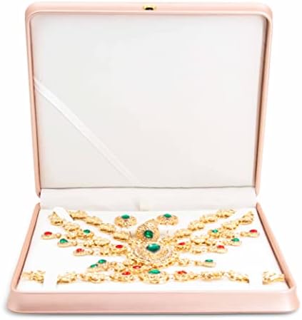 Exibição de caixa de jóias de couro PU Decwxon para anel, pingente, brinco, colar, caixas de armazenamento do organizador