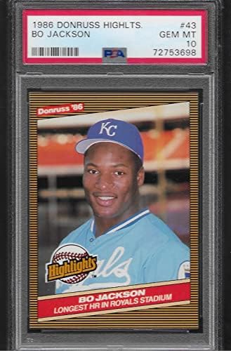 PSA 10 Bo Jackson Baseball Rookie Card 1986 Donruss Highlights PSA Gem Mint 10 Royals 2 Sport Superstar Player