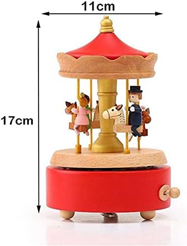 XJJZS Caixa de música Carousel Box Sky City Music Box Children's Toys Wooden Crafts Home Decoration Acessórios de Natal Presente