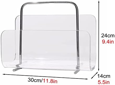 WDJBPSH Portable Trachures Trachures, organizador de mesa de acrílico para jornal/revista/document