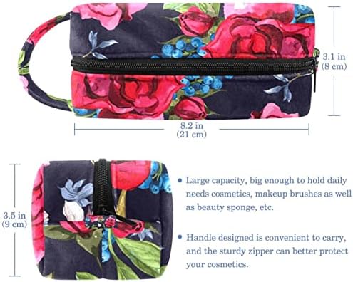 Tbouobt Sacos de viagem cosméticos, estojo de maquiagem, bolsa de maquiagem para produtos de higiene pessoal, rosas borboleta floral