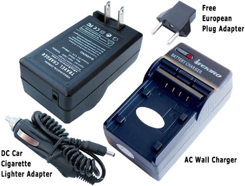 Kit de carregador de bateria de carro de parede AC ITEKIRO para Panasonic Lumix DMC-FZ4EG-S + ITEKIRO 10 em 1 Cabo de