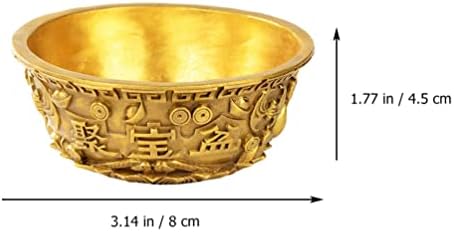 Bacia do tesouro Doitool feng shui decoração tigela de tesouro de latão, riqueza porsperidade estatueta monte bowl bowl ornament