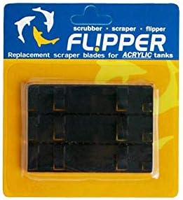 Fl! Pper Flipper Magnetic Aquarium Cleaner - Blades de reposição de acrílico para tanques de acrílico padrão até 1/2 - 3 pacote