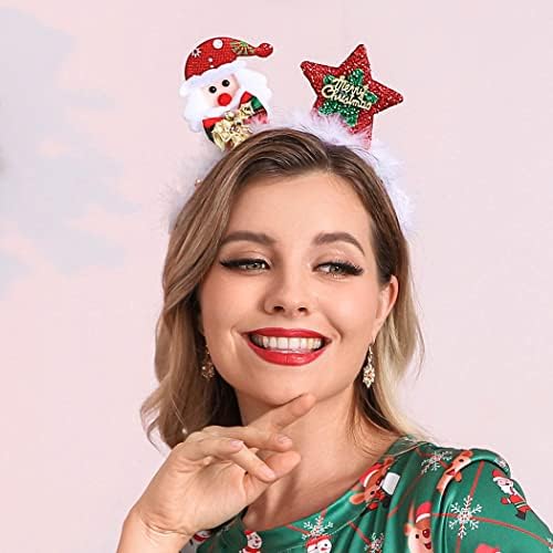 Jonky Light Up Bands de Natal Red Papai Noel Papai Noel Xmax Hair Hoop Led Christmas Headwear Holiday Party Hair Acessórios para