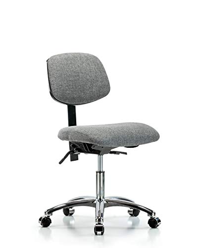 Labtech Seating LT41309 Base cromada de cadeira de altura da mesa de tecido, lançadores cromados, azul
