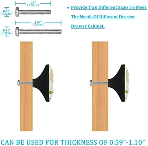 Guerotkr 4 PCs, alças de armário de retângulo, botões de armário, botões de cômoda, alças para armários e gavetas, padrão