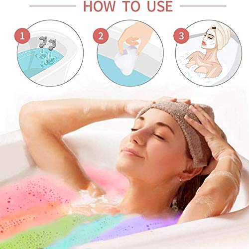 Magic Rainbow Bath Bomb, Bola de sabão arco -íris de sal de sal, esfoliando bombas hidratantes Bombas Bombas de Bola Cuidado de Bomba
