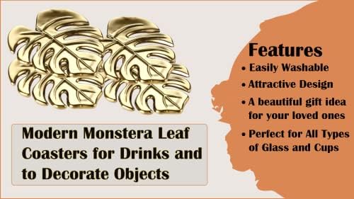 MONSTERA FLARECASSTRAS | Folhas tropicais de folhas de tartaruga montanha -russa | Decorações de folhas perfeitas para bebidas