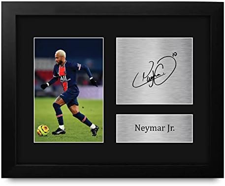 HWC Trading Neymar Jr PSG Presentes USL Impresso Imprimido Autograph Picture para fãs de futebol e apoiadores - Tamanho da carta