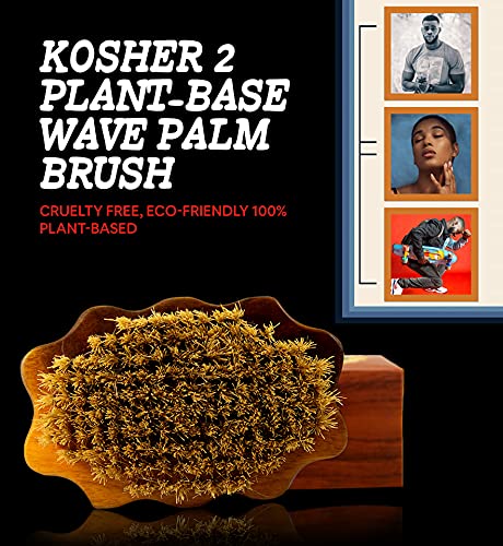 Escova de onda kosher planta natural de qualidade durável cerdas fortes destrancando -se para um detenção de cabelo encaracolada,