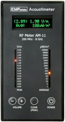 Emfields Acoustimeter AM11 EMF Meter, detector EMF agora mede 5g, espectro mais amplo 0,2-8,0 GHz, pico de medição