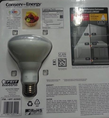 Feit Electric 65 Watt BR30 Dimmable Inpo inunda lâmpadas LED-