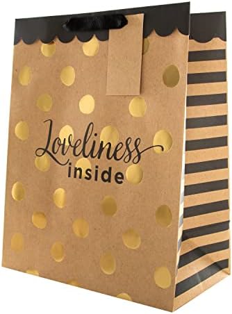 Hallmark Multi -Occasion Great Gift Bag - Kraft Hearts Design