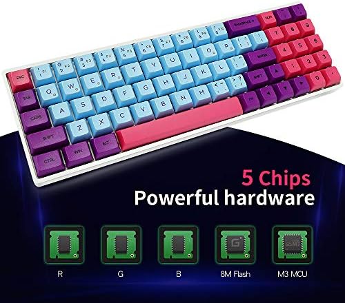 Sk64 Joker Wired 70 Keys Multi Color RGB LED iluminado LED iluminado Programável com PBT Calor Sublimation Keycaps para PC/Mac