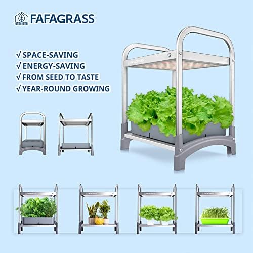 Sistema de cultivo de hidroponia FAFAGRASS 12 vagens de vagens em jardim interno empilhável com tanque removível de 6L, jardim hidropônico