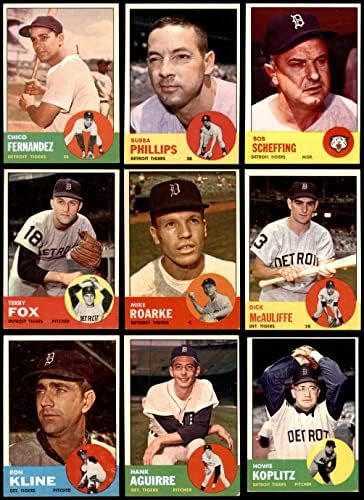 1963 Topps Detroit Tigers, perto da equipe, set Detroit Tigers Ex/Mt+ Tigers